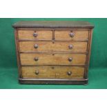 Victorian mahogany chest of two short over three long graduated drawers with turned knob handles,