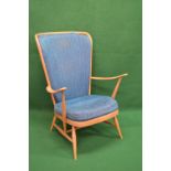 Blonde Ercol Evergreen armchair retaining Ercol sticker to reverse of seat Please note