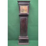 Richard Comber, Lewes, oak cased grandfather clock having brass face and dial with black Roman