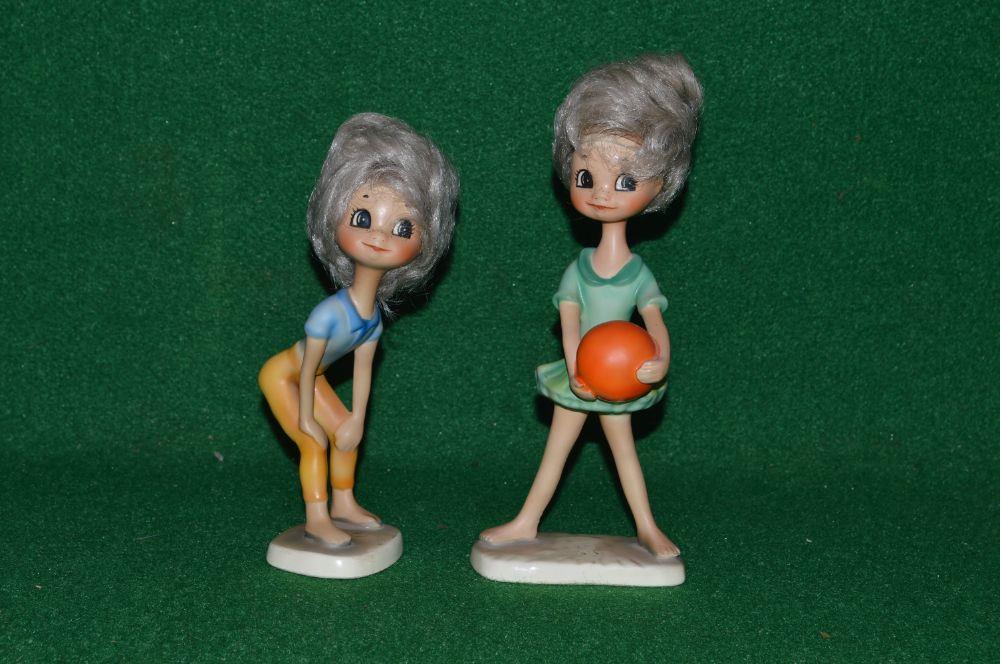 Pair of 1950's/1960's Goebel/Cortendorf Western Germany figures of young girls with naturalistic