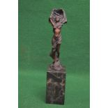 20th century bronze figure of a semi nude lady, signed Milo on base and bearing Quality Bronze