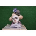 Lladro No. 5130 bust of Clown, with original box Please note descriptions are not condition reports,