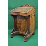 Victorian mahogany Davenport desk having shaped raised gallery over sloped writing surface with