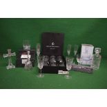 Group of glassware to comprise: three Waterford glasses, Waterford decanter, Waterford crucifix, set