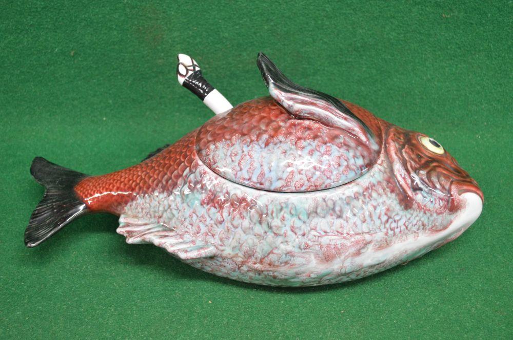 Novelty tureen and ladle in the form of a fish - 17.5" long Please note descriptions are not - Image 2 of 3