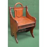 19th century Aesthetic mahogany hall chair in the manner of Richard Bridgens - 19.5" wide Please