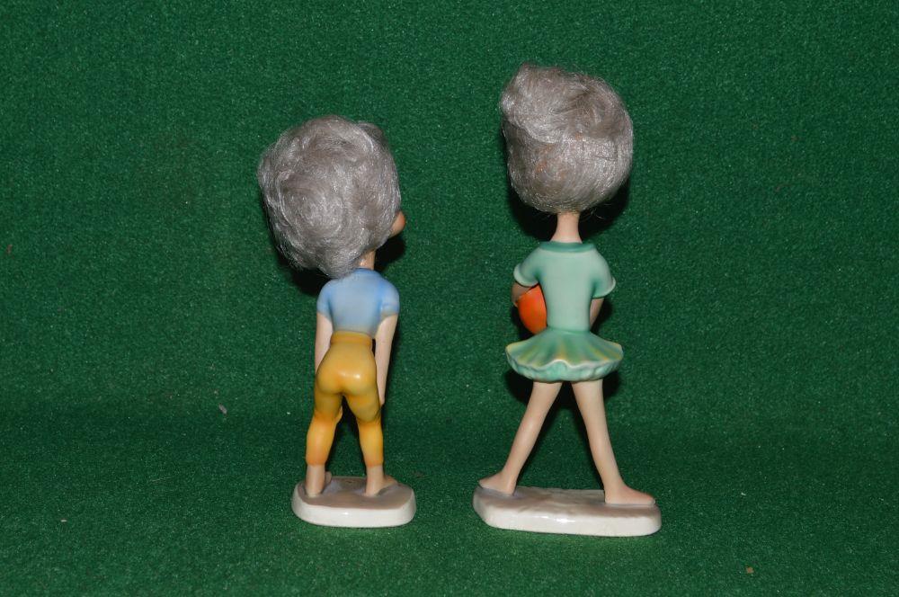 Pair of 1950's/1960's Goebel/Cortendorf Western Germany figures of young girls with naturalistic - Image 3 of 3