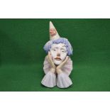 Lladro No. 5129 bust of Clown, with original box Please note descriptions are not condition reports,