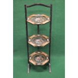 Painted three tier folding cake stand having octagonal tiers - 31.25" tall Please note
