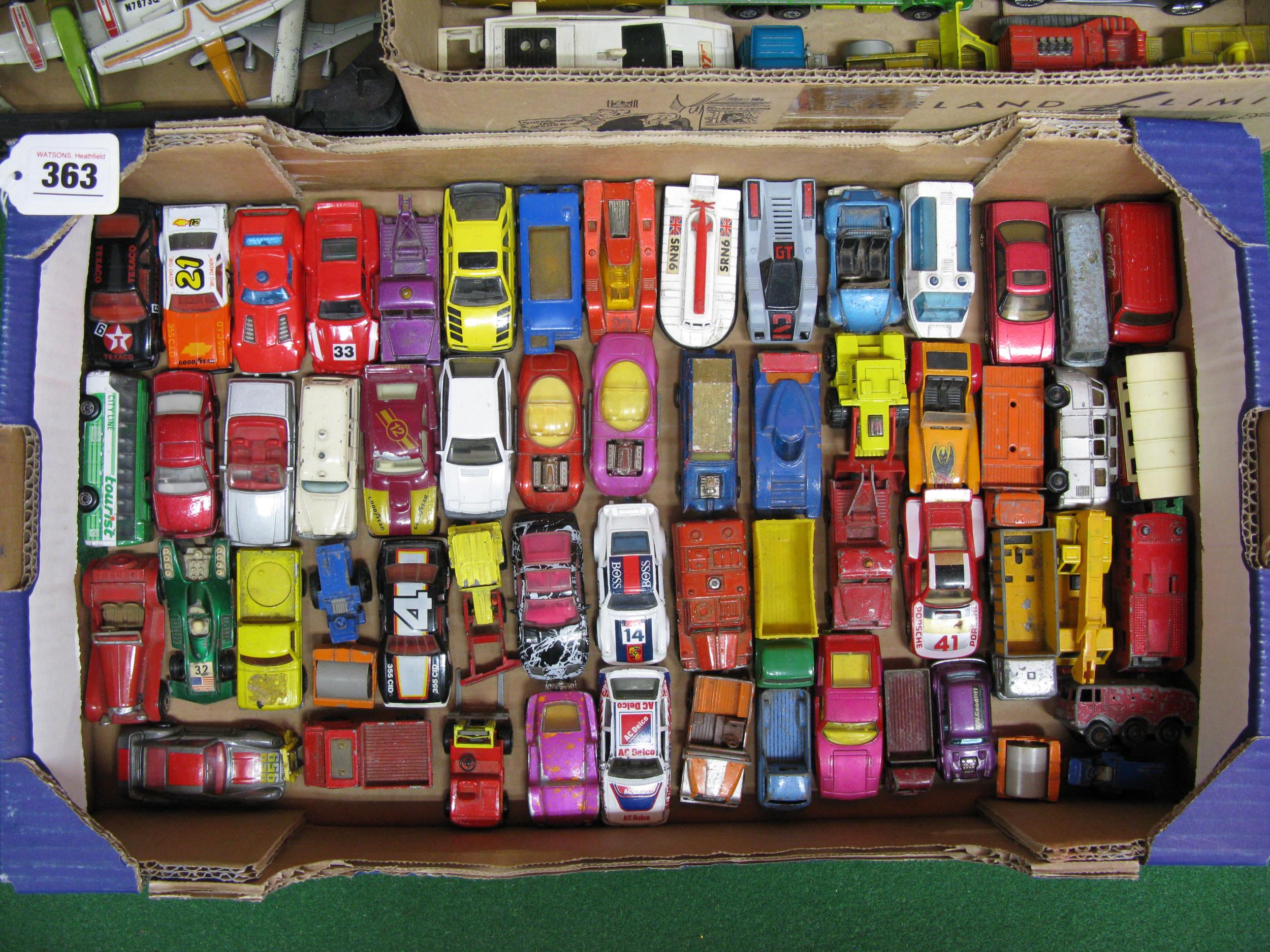 Three boxes of approx 100 loose playworn model vehicles, aircraft and racing cars made by Lesney/ - Image 2 of 4