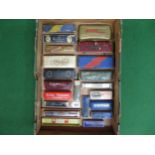 Box of twenty mostly cased harmonica's mainly by Hohner of Germany Please note descriptions are