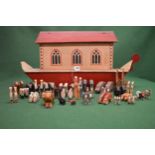 Wooden Noah's Ark marked for War Relief Toy Work and featuring the Dove of Peace with twenty six