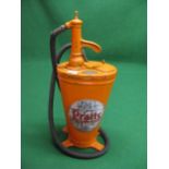 Portable forecourt gear oil dispenser with Property Of Esso Petroleum Co. Ltd plaque. Now orange and