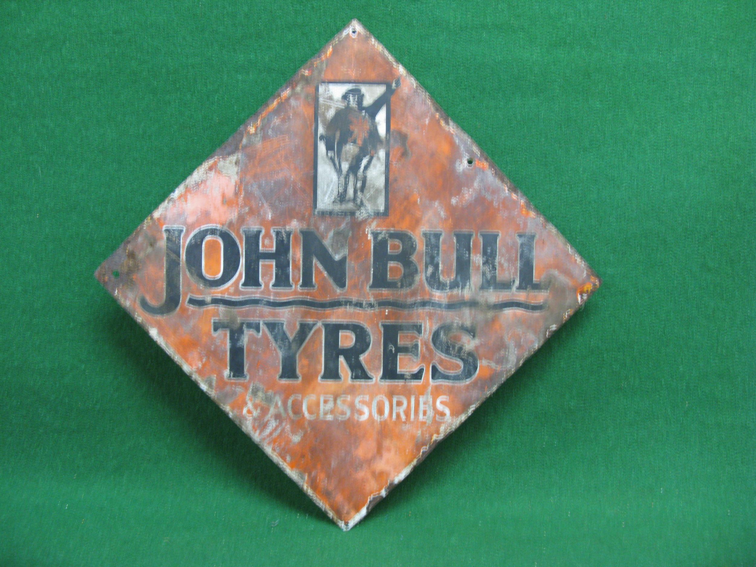 Double sided diamond enamel sign for John Bull Tyres & Accessories featuring the trade mark - Image 3 of 3