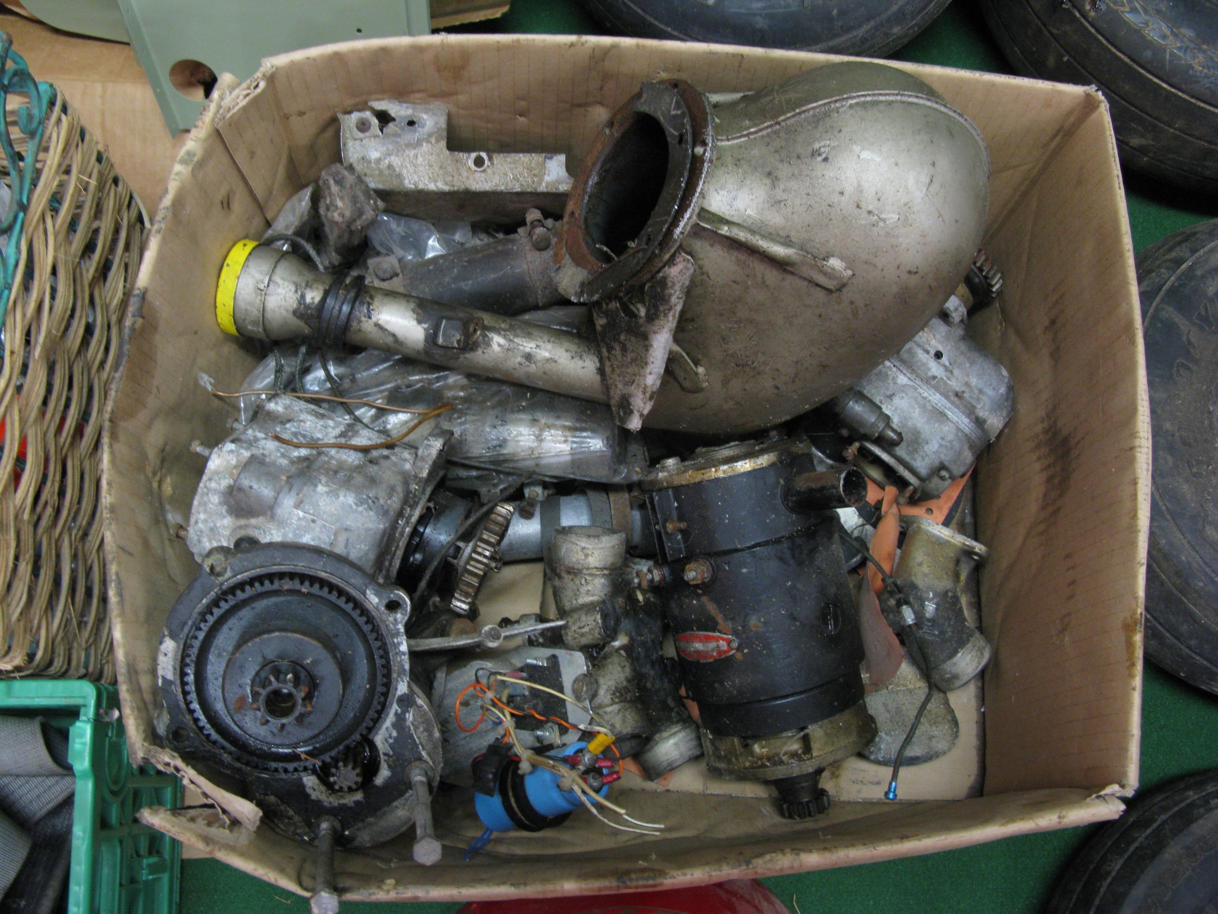 Quantity of Cessna aircraft parts to include: boxed panels, crate of old parts, nose cone, wheels - Image 4 of 4