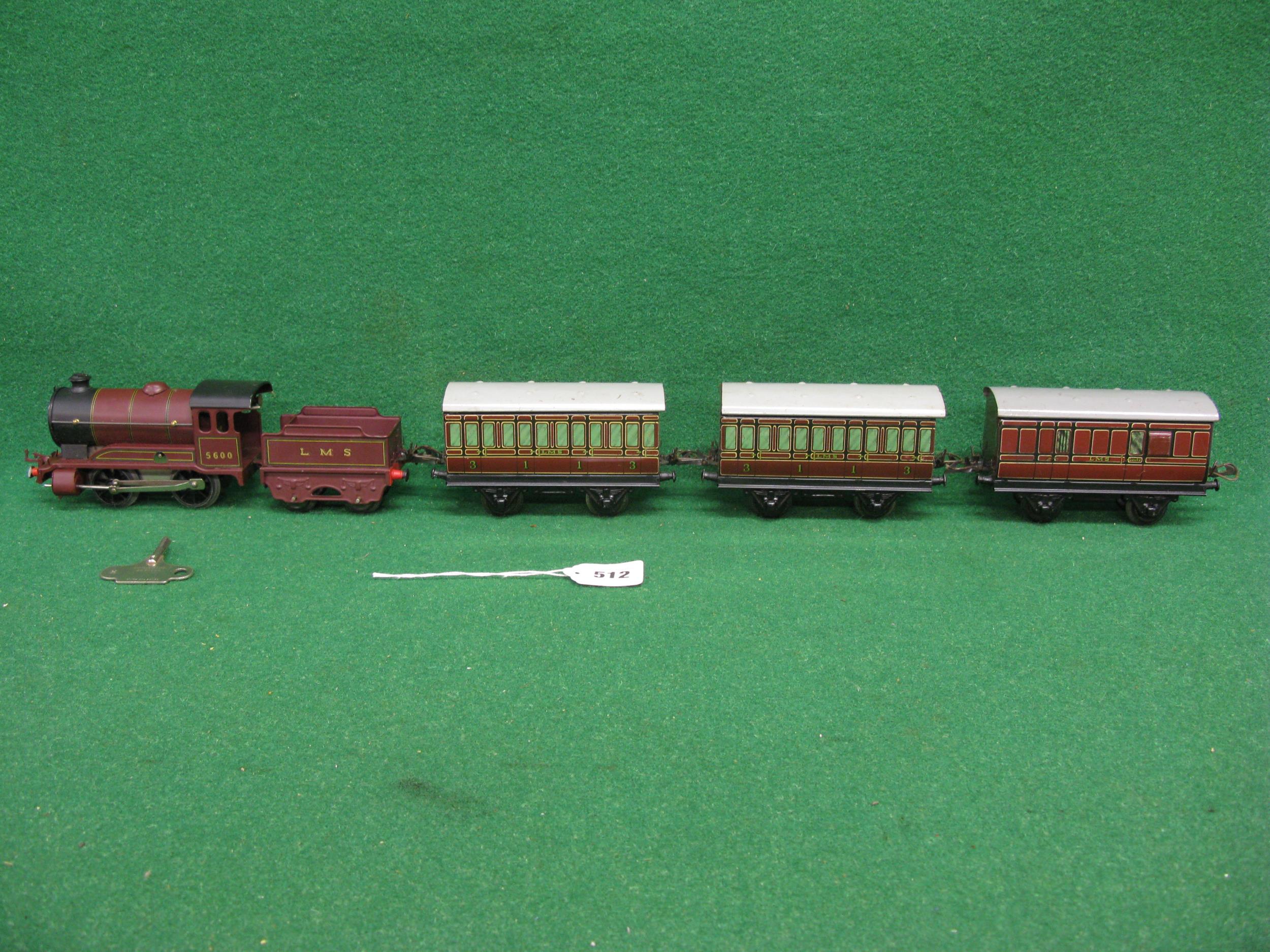 Post war boxed Hornby O gauge clockwork train set to comprise: 501 Type 0-4-0 tender locomotive - Image 3 of 6