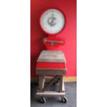 Set of Avery platform scales Model 3303 CLB, Serial No. S-622254 to weigh up to 130lb/50kg, standing