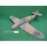 Balsa wood model of a Hawker Hurricane with an electric motor - 25" wingspan Please note