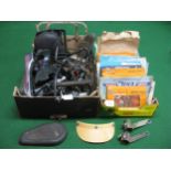 Two boxes of motorcycle parts and gasket sets etc Please note descriptions are not condition