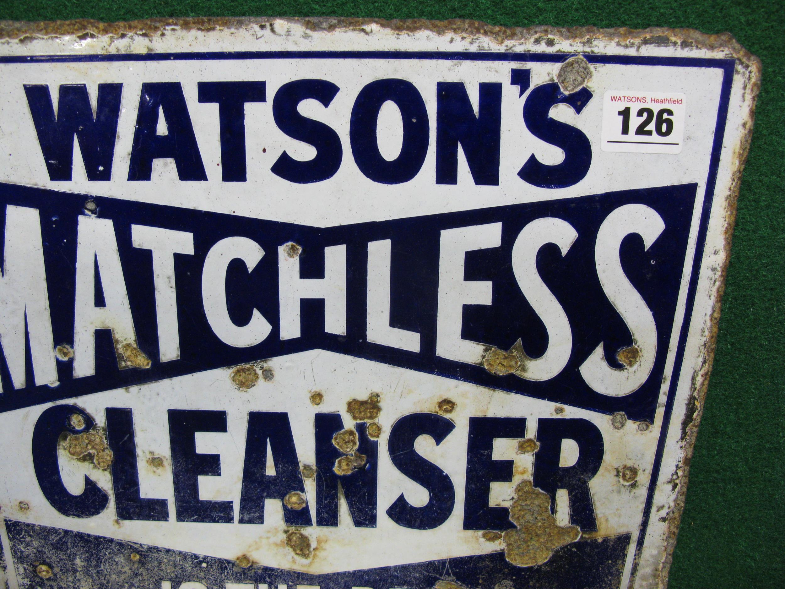 Double sided enamel advertising sign for Watson's Matchless Cleanser Is The Best Soap For All - Image 2 of 3