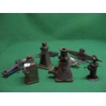 Eight different scissor and bottle jacks to include: Britool 2 ton tower jack and a Lake & Elliot