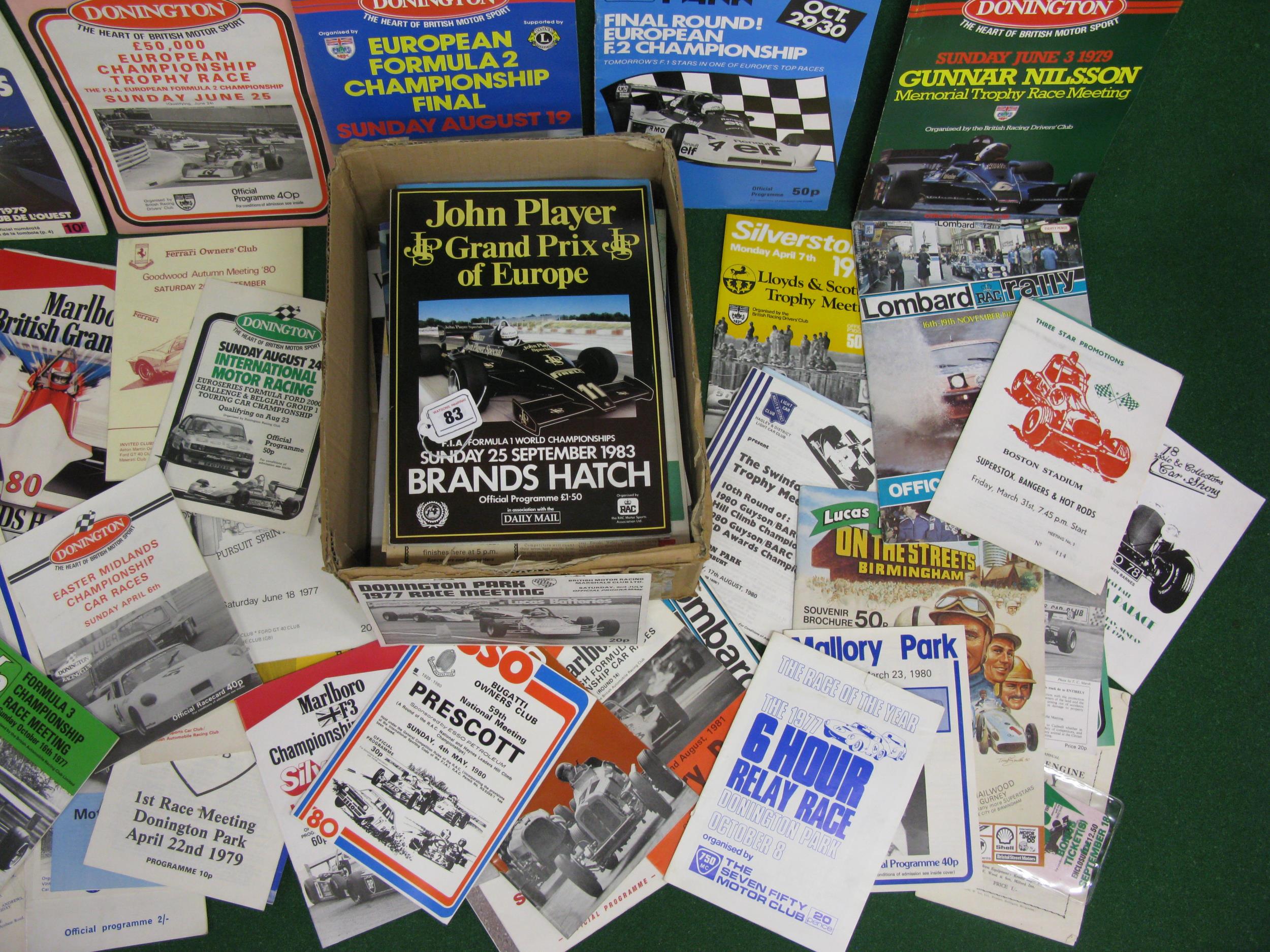 Two boxes of motor racing and rallying programmes to include: British GP, European F2, Donington - Image 3 of 3