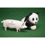 Beswick figure of a Panda number 738 - 4.5" tall together with a Beswick figure of a pig marked on
