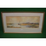 Thomas Sidney, watercolour of fishing boats at low tide in Bosham, Sussex, signed bottom right,