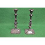 Pair of iron candlesticks bearing label for E.G. Zimmermann to underside and number 12761 - 9.75"