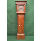 Richard Stone, Thame, oak cased grandfather clock having square brass dial, black Roman Numerals and