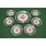 Wintering, Bavaria - German dessert service having central floral pattern on a cream ground with