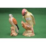 Beswick figure of Green Woodpecker number 1218 - 8.5" tall together with a Beswick figure of a