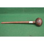 Hardwood knobkerrie - 19.25" long Please note descriptions are not condition reports, please request