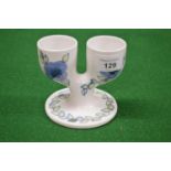 Troika, St. Ives, double egg cup having flower head and leaf decoration - 3.75" tall Please note