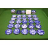 Set of fifty six Royal Copenhagen Christmas plates running in year from 1953 to 2008 inclusive.