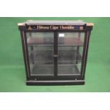 Havana cigar humidor counter top cabinet having two shelves and Perspex sides, top and doors over