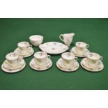 Royal Doulton tea set, having floral pattern on a cream ground to comprise of: milk jug, sugar bowl,