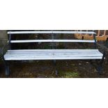 Metal framed scrolled garden bench with wooden slats - 83" long Please note descriptions are not