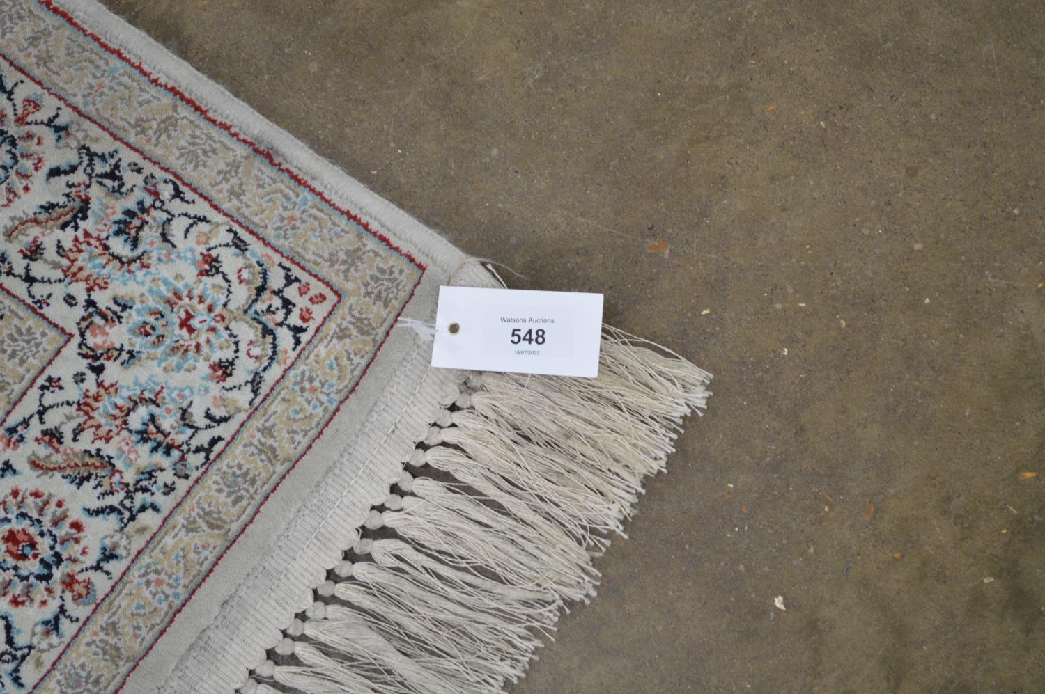 Two cream ground rugs with end tassels - 67" x 39.5" Please note descriptions are not condition - Image 2 of 2