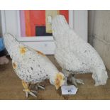 Pair of late 20th century iron figures of chickens - tallest 8" Please note descriptions are not