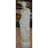 Parianware figure of lady wearing Greek clothing and standing on a circular base - 15" tall Please