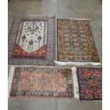 Group of four various rugs Please note descriptions are not condition reports, please request