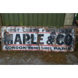 Large enamel advertising sign for Maple & Co. London, Buenos-Aires & Paris - 120" x 40" Please