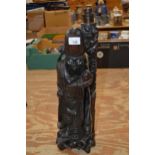 Oriental figure of robed gentleman with metal inlay - 21.75" tall (please note this has been