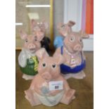 Set of five Wade Natwest pig money boxes Please note descriptions are not condition reports,