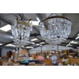 Two bag light chandeliers (af condition) Please note descriptions are not condition reports,