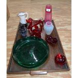 Group of glassware to include: Whitefriars bowl, dish and paperweight together with other