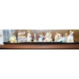 Group of twelve Royal Albert Beatrix Potter figures to include: Old Mrs Brown (gold back stamp),