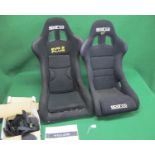 Two Sparco competition/rally/racing seats to comprise: REV CS 915 98 and a taller EVO Plus CS