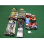 Five boxed Star Wars figures to comprise: Boba Fett, Obi-Wan-Kenobi and C-3PO Rotate 360 Degrees